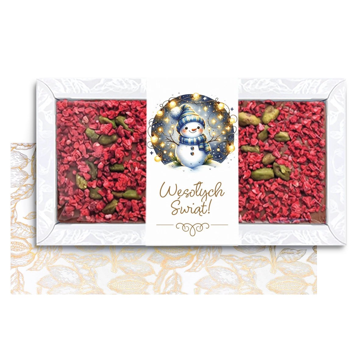 Czekolada Mleczna z Malinami i Pistacjami (80g)