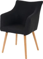 Krzesła - Krzesło do jadalni Malmö T382, krzesło kuchenne, design retro 50s ~ tekstylny, ciemnoszary - miniaturka - grafika 1