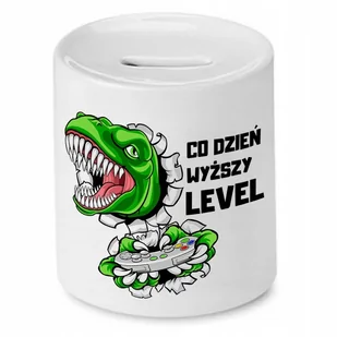 SKARBONKA ŚMIESZNA ZABAWNA CO DZIEŃ WYŻSZY LEVEL z Nadrukiem ze Zdjęciem - Skarbonki - miniaturka - grafika 1
