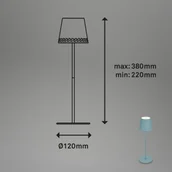 Lampy stojące - Briloner Lampa stołowa LED Kiki z akumulatorem 3000K, gołębi błękit - miniaturka - grafika 1