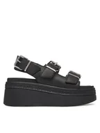 Sandały damskie - Tommy Jeans Sandały Tjw Wedge Sandal EN0EN02774 Czarny - miniaturka - grafika 1