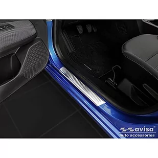 Avisa 2/06003 INOX ochraniacze progów drzwi odpowiednie do DACIA Sandero III 2020 – w zestawie"Lines" – 4-częściowy - Nakładki progowe - miniaturka - grafika 1