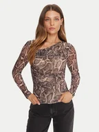 Bluzki damskie - Guess Bluzka W5BP32 KCZC2 Beżowy Slim Fit - miniaturka - grafika 1