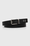 Paski - Armani Exchange pasek skórzany dwustronny męski kolor czarny 951411 4F891 - miniaturka - grafika 1