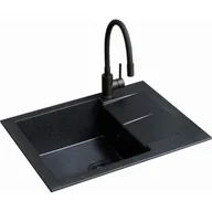 Zlewozmywaki z baterią - Zlewozmywak BERG Black ZHB1411A Czarny + bateria - miniaturka - grafika 1
