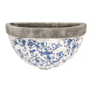 Niebiesko-biała ceramiczna doniczka wisząca Esschert Design - Donice - miniaturka - grafika 1