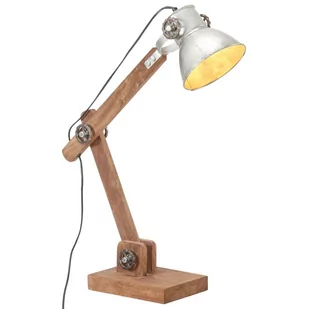 VidaXL Industrialna lampa stołowa, srebrna, okrągła, 58x18x90 cm, E27 320551  VidaXL - Lampy pozostałe - miniaturka - grafika 1