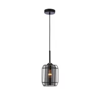 Lampy sufitowe - JONERA LAMPA WISZĄCA CZARNY 1X40 E27 KLOSZ DYMIONY - miniaturka - grafika 1