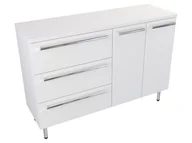 Szafki łazienkowe - Szafka Stojąca Z Blatem ATH 120 cm SD Lewa - Biały Mat - Uchwyty Chromowane - miniaturka - grafika 1