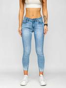 Spodnie damskie - Błękitne spodnie jeansowe damskie Skinny Denley S0002 - miniaturka - grafika 1