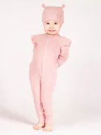 Pajacyki dla niemowląt - Dziewczęcy pajac falbanki różowy Nicol,r.56 - miniaturka - grafika 1