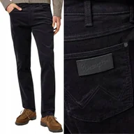 Spodnie męskie - Wrangler GREENSBORO Black PROSTE CZARNE SZTRUKSY BAWEŁNIANE SPODNIE W32 L34 - miniaturka - grafika 1