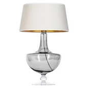 Lampy stojące - 4concepts Stołowa LAMPA nocna OXFORD TRANSPARENT BLACK L048311503 stojąca LAMPKA abażurowa do sypialni beżowa przydymiona L048311503 - miniaturka - grafika 1