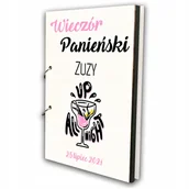 Wesele i ślub - ALBUM DREWNIANY BIAŁY WIECZÓR PANIEŃSKI NADRUK - miniaturka - grafika 1
