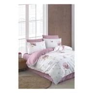 Pościel - Biało-różowa 4-częściowa pościel dwuosobowa z prześcieradłem 200x220 cm Floral – Mila Home - miniaturka - grafika 1