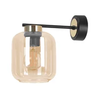 Lampy ścienne - Elegancki kinkiet Iga z bursztynowego szkła - miniaturka - grafika 1