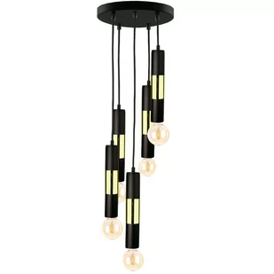 KET LAMPA wisząca 1268 metalowa OPRAWA tuby zwis czarny złoty - Lampy sufitowe - miniaturka - grafika 1