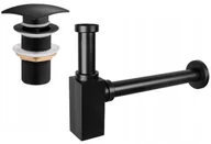 Syfony - Mexen półsyfon umywalkowy kwadratowy z korkiem klik-klak, bez przelewu, czarny - 7991660-70 - miniaturka - grafika 1