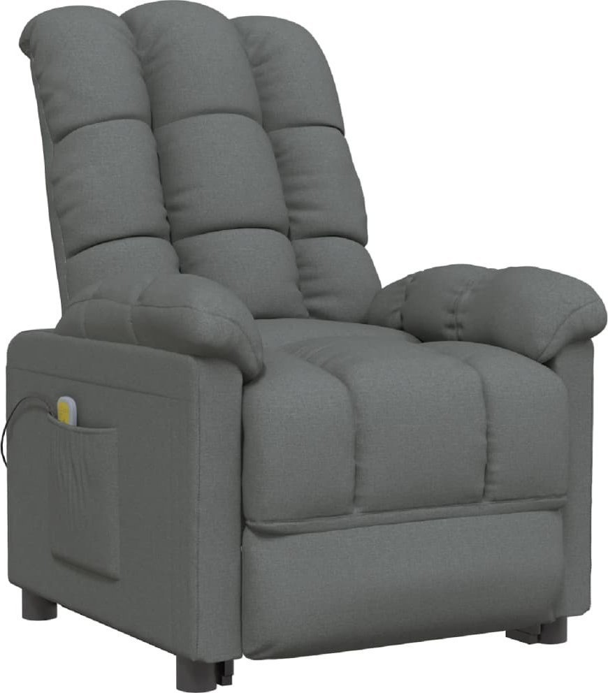 Fotel z masażem, ciemnoszary, tkanina