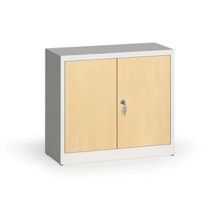 ALFA 3 Szafy spawane z laminowanymi drzwiami, 800 x 920 x 400 mm, RAL 7035/brzoza 1261169 - Szafy biurowe - miniaturka - grafika 1