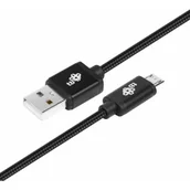 Kable USB - TB Kabel USB-Micro USB 1.5 m czarny sznurek (AKTBXKU2SBA150B) - miniaturka - grafika 1