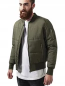 Kurtki męskie - URBAN CLASSICS KURTKA MĘSKA BOMBER ZIELONA NA ZAMEK M J7A - miniaturka - grafika 1