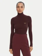 Swetry damskie - Elisabetta Franchi Golf MK-11B-56E2-V290 Bordowy Slim Fit - miniaturka - grafika 1
