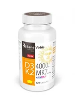 Witaminy i minerały - Bene Vobis, Witamina D3 FORTE 4000IU + K2 MK7 100mcg, Suplement diety, 120 kaps. - miniaturka - grafika 1