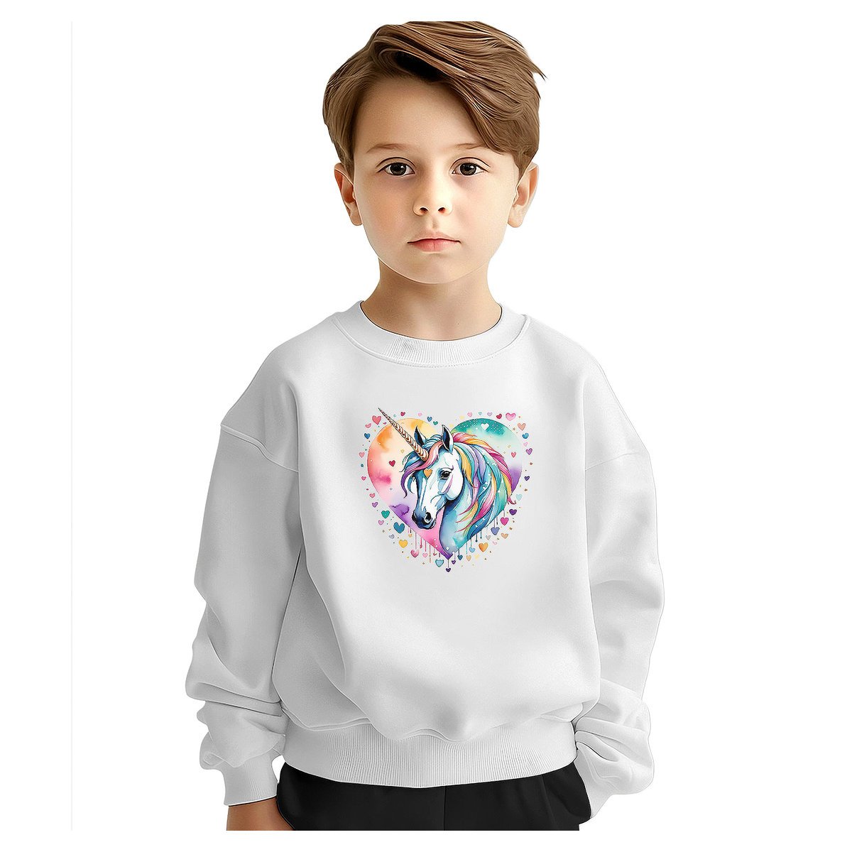 BLUZA DZIECIĘCA JEDNOROŻEC UNICORN SERCE 134-140 DLA CHŁOPCA DZIEWCZYNKI