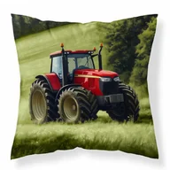 Pościel dla dzieci - Detexpol Poszewka dekoracyjna 40x40 czerwony traktor na łące MF043 A poszewka 3D z motywem rolniczym - Fun Dreams - miniaturka - grafika 1