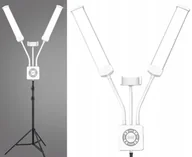 Lampy kosmetyczne - 2x Podwójna Giętka Lampa Led Kosmetyczna Fotograficzna Video 40w + Pilot / M46 / Biały - miniaturka - grafika 1