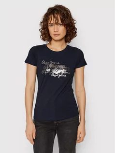 Koszulki i topy damskie - Pepe Jeans T-Shirt Anna PL505121 Granatowy Regular Fit - grafika 1