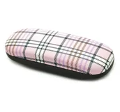 Akcesoria do okularów - Twarde etui na okulary różowe w kratkę ET-100B - miniaturka - grafika 1