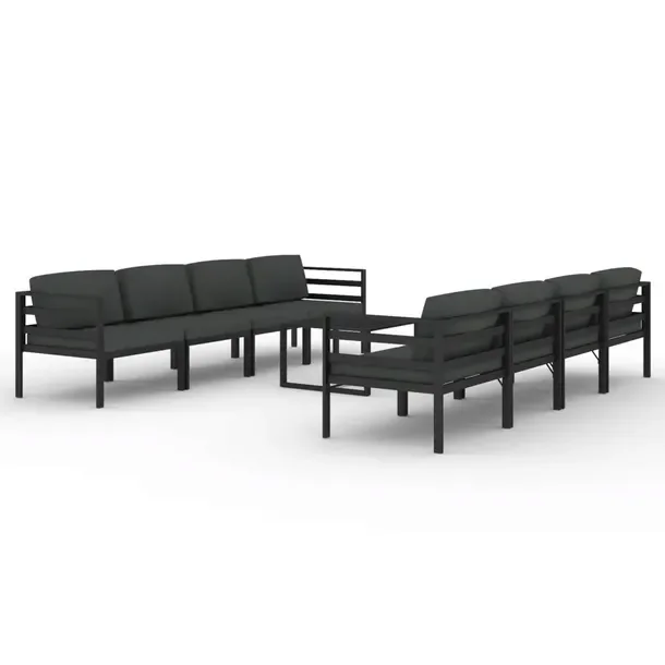 Modułowy zestaw wypoczynkowy do ogrodu antracytowy, aluminium, wymiary 60x