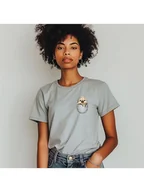 Koszulki i topy damskie - WOOOP Koszulka "Pocket Sloth" w kolorze szarym - miniaturka - grafika 1