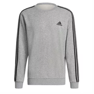 Bluza adidas Essentials French Terry 3-Stripes GK9101 - szara - Adidas - Bluzy sportowe męskie - miniaturka - grafika 1