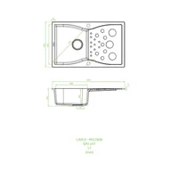 Zlewozmywaki - Laveo Molokin Zlewozmywak granitowy jednokomorowy 50x80 cm beż SPO_411T - miniaturka - grafika 1