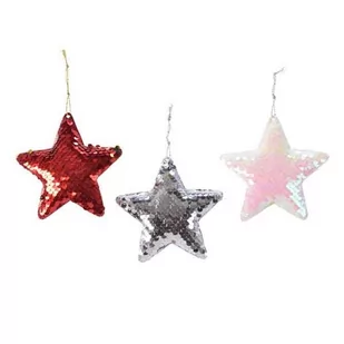 Zawieszka gwiazda z cekinami świąteczna choinkowa - Bombki - miniaturka - grafika 1