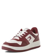 Trampki męskie - Tommy Jeans Męskie tenisówki ze skóry Mężczyźni skóra czerwony|biały jednolity, 41 - miniaturka - grafika 1