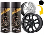 Chemia warsztatowa - 2X Farba Spray Do Felg Kołpaków Lakier Czarny Mat - miniaturka - grafika 1