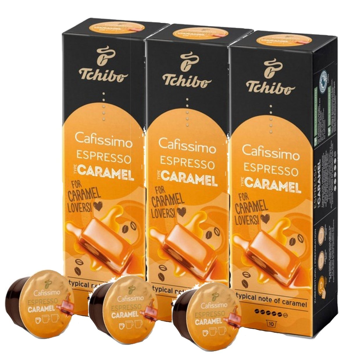 Tchibo Cafissimo Espresso Caramel Karmel Kawa 10x3 Kapsułek Arabika Zestaw