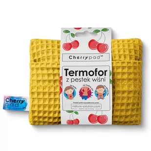 Termofor z pestek wiśni CHERRYPAD Wafelek, musztardowy - Termofory - miniaturka - grafika 1