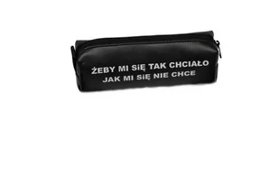 Pajacyk piórnik typu kostka, Żeby mi się tak chciało, jak mi się nie chce, czarny - Piórniki - miniaturka - grafika 1