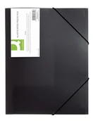 Teczki i skoroszyty - Q-Connect Teczka z gumką , PP, A4, transparentna czarna KF02314 - miniaturka - grafika 1