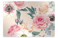 Podnóżki, podpórki, podkładki - Mata pod fotel ochrona paneli Pastelowe kwiaty 100x70 cm - miniaturka - grafika 1