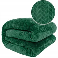 Koce - Miękki koc pled narzuta na łóżko FUERO 200x220 C.ZIELONY - miniaturka - grafika 1