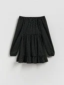 Sukienki i spódniczki dla dziewczynek - Reserved - Sukienka w groszki - czarny - miniaturka - grafika 1