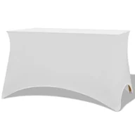 Narzuty - vidaXL Elastyczny pokrowiec na stół 120x60,5x74 cm, 2 szt., białe - miniaturka - grafika 1