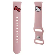 Akcesoria do smartwatchy - Pasek uniwersalny HELLO KITTY Silicone Kitty Head szerokość 20mm Różowy HKUWMSCHBLP - miniaturka - grafika 1