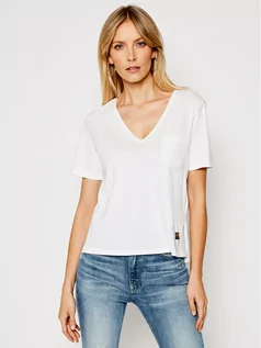 Koszulki i topy damskie - G-Star Raw T-Shirt Core Ovvela V T D172580-4107-110 Biały Regular Fit - grafika 1